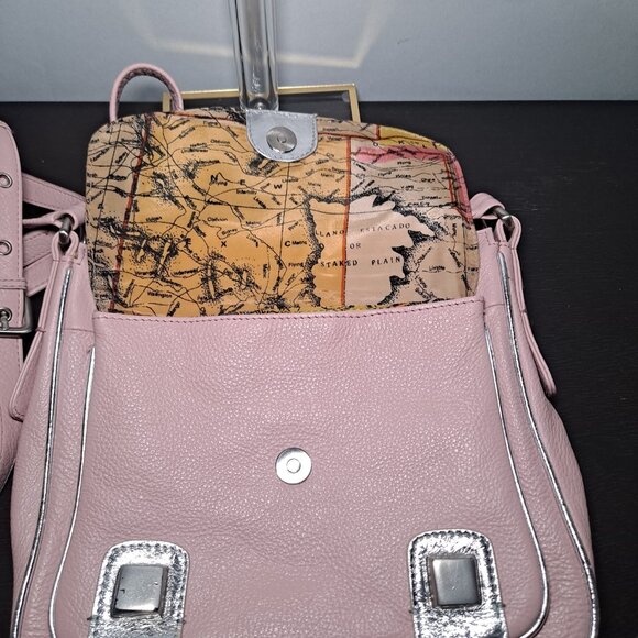 Sharif pink leather crossbody bag with silver-tone hardware - Picture 11 of 16